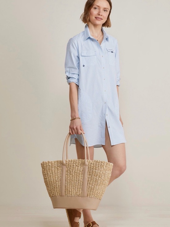 Vineyard Vines Other - Vineyard Vines Harbor Stripe Searsucker Cover Up PalmBeach Shirt Dress